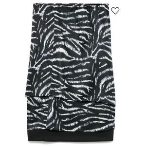THE ATTICO SILK Layered MIDI SKIRT in Black & White NWT Size 36/XXS 0